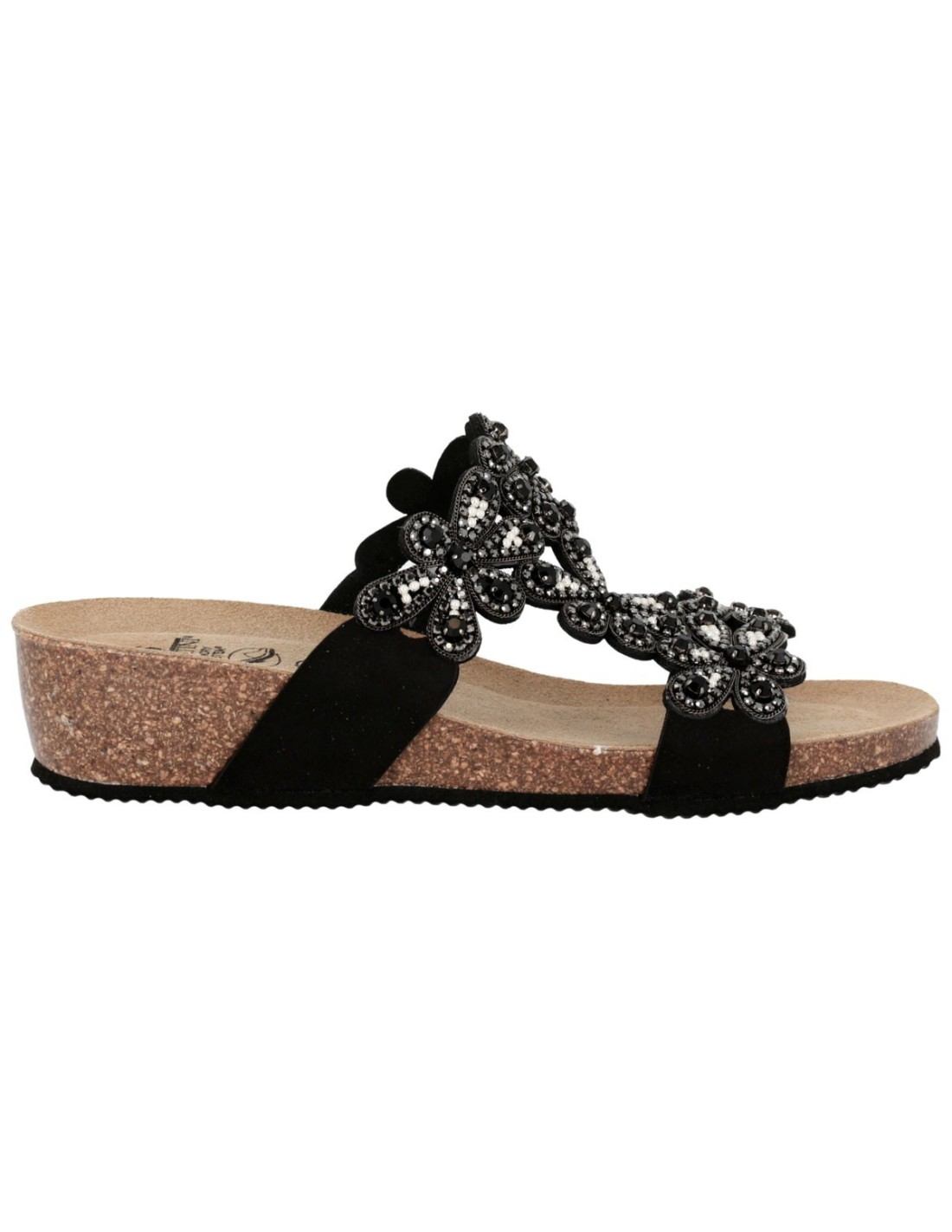 Sandalo Gioiello con Suola Memory - Butterfly Nero | Sabatini
