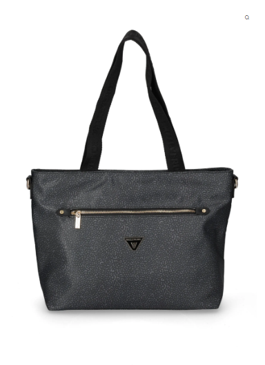 Borsa shopping 96702A in tessuto nero, vista frontale