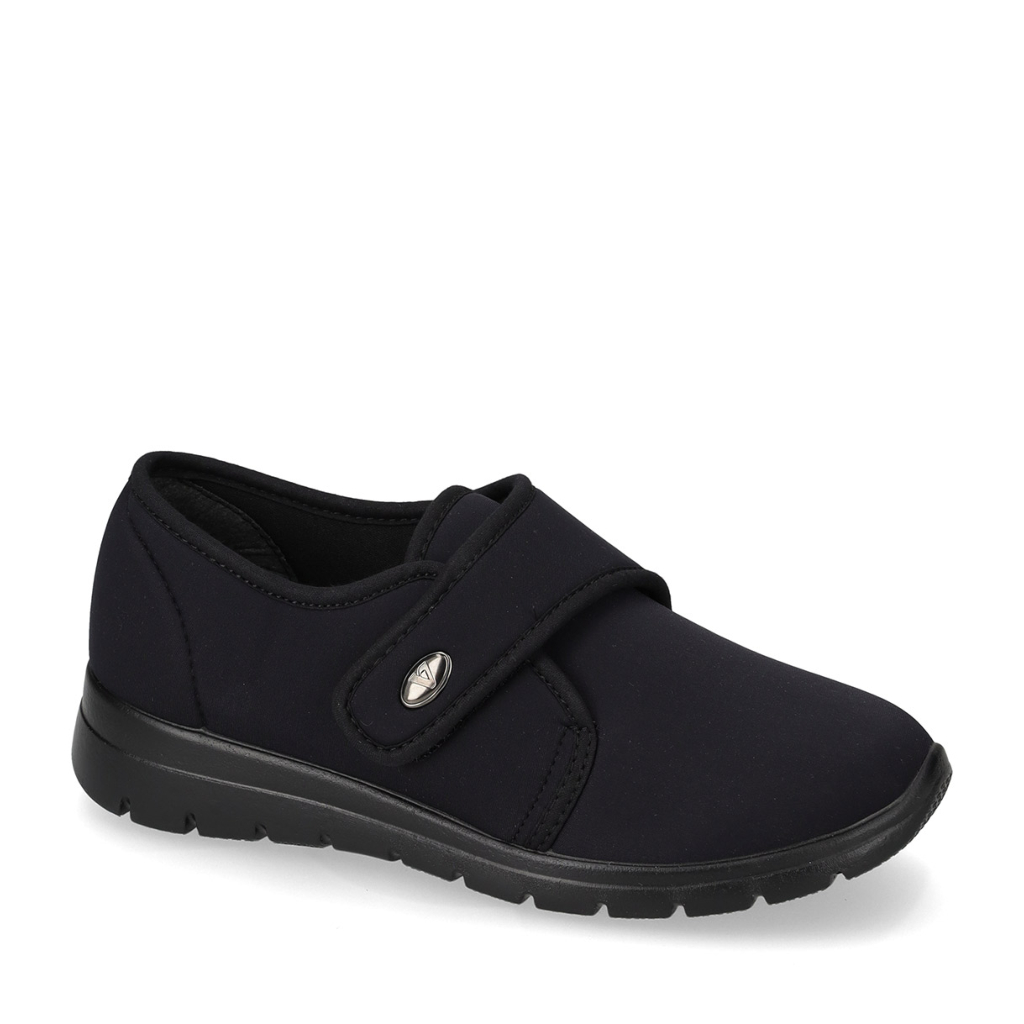 Pantofola Donna Valleverde con Strappo – Tessuto Elasticizzato 25351 Nero