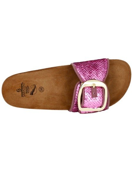 Ciabatta Sabatini S6111 – dettaglio texture paillettes fuxia
