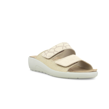Ciabatta Melluso Donna Due Fasce Velcro beige