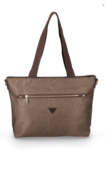 Borsa shopping 96702A in tessuto color avana, vista frontale