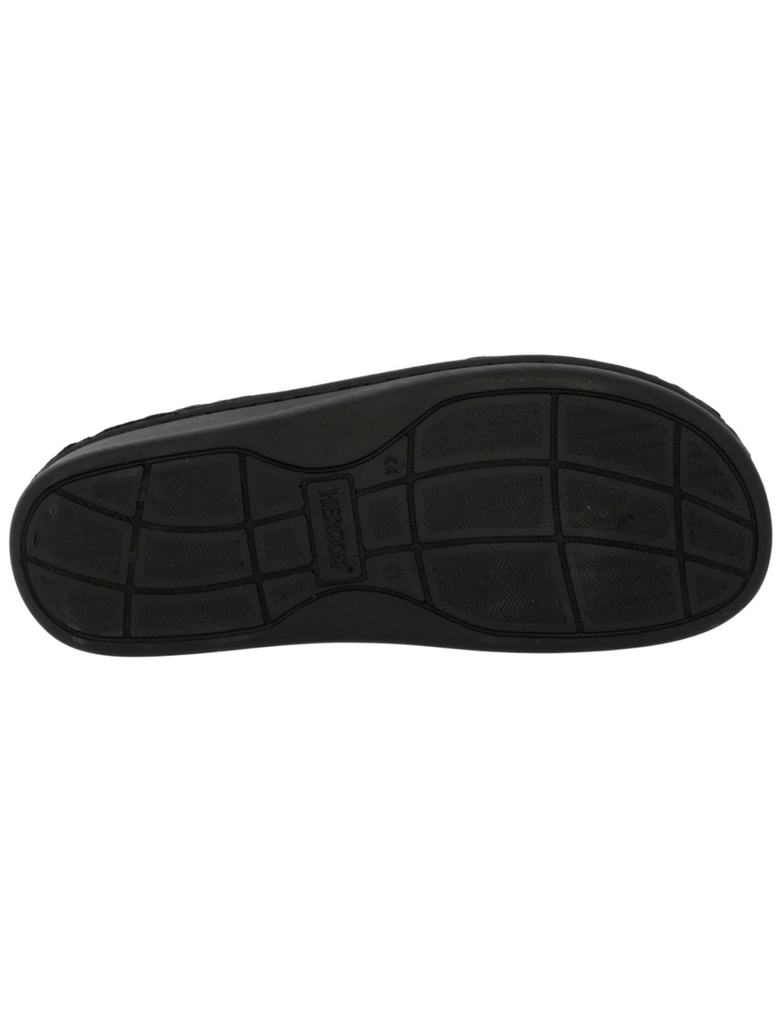 Hergos H440 – Ciabatta Uomo in Vera Pelle | Doppia Fascia Regolabile | Plantare Estraibile | Nero