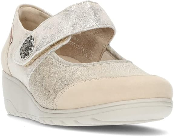 Mephisto MOBILS Bathilda – Ballerina Donna in Pelle Nude con Zeppa e Plantare Estraibile