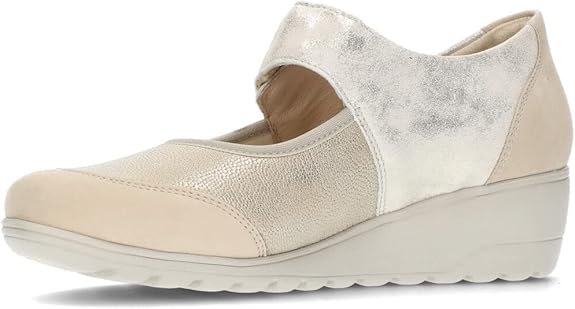 Mephisto MOBILS Bathilda – Ballerina Donna in Pelle Nude con Zeppa e Plantare Estraibile