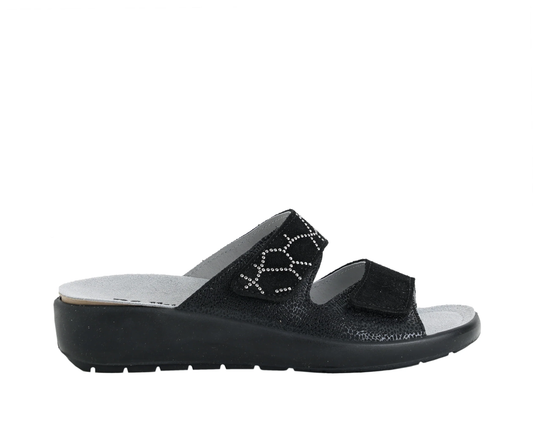 Ciabatta Melluso Donna Due Fasce Velcro Nero