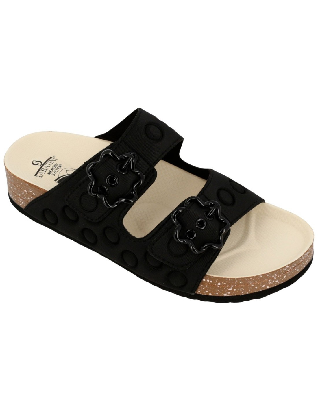 Ciabatte Sabatini donna nero doppio velcro – Memory Foam