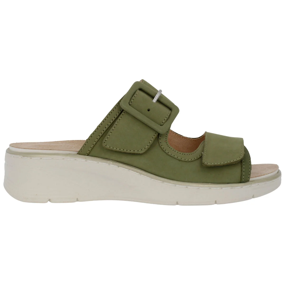 Ciabatta Donna Hergos Verde - Plantare Estraibile Suola Antiscivolo Doppio Velcro