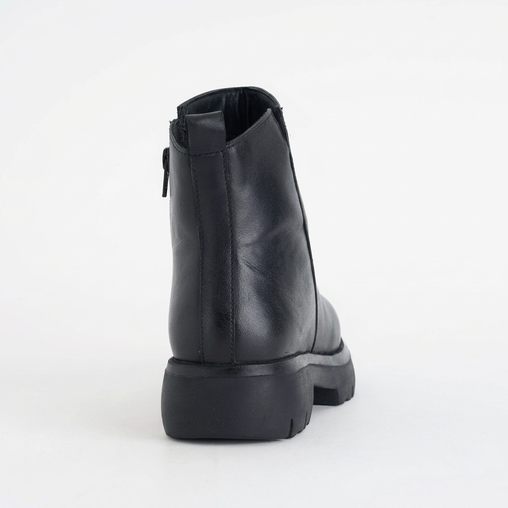 Stivaletto donna Melluso 034380 in pelle nera, vista posteriore