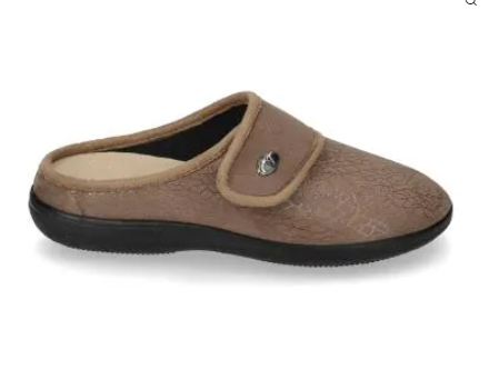 Pantofola donna Valleverde 25104 taupe, vista laterale