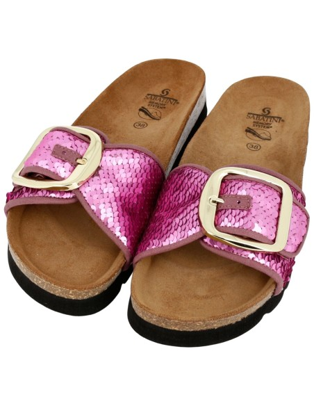Ciabatta Sabatini S6111 Fuxia – vista dall'alto con soletta anatomica sughero