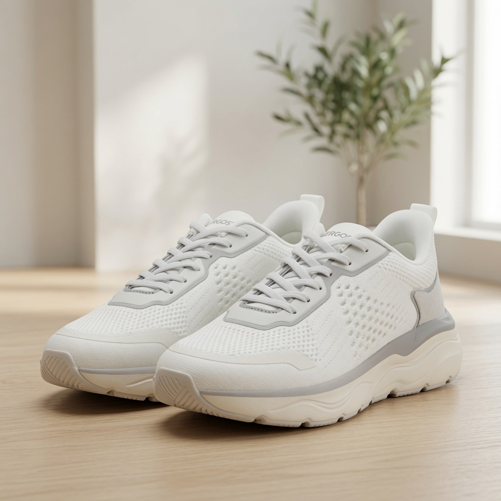 Hergos H3840 – Sneaker Comfort Ultraleggera con Plantare Estraibile | Bianco