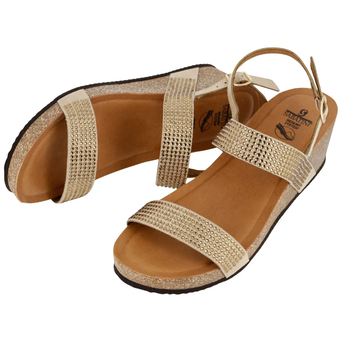 Sandalo Sabatini Diamond 4361 Beige – vista laterale con suola