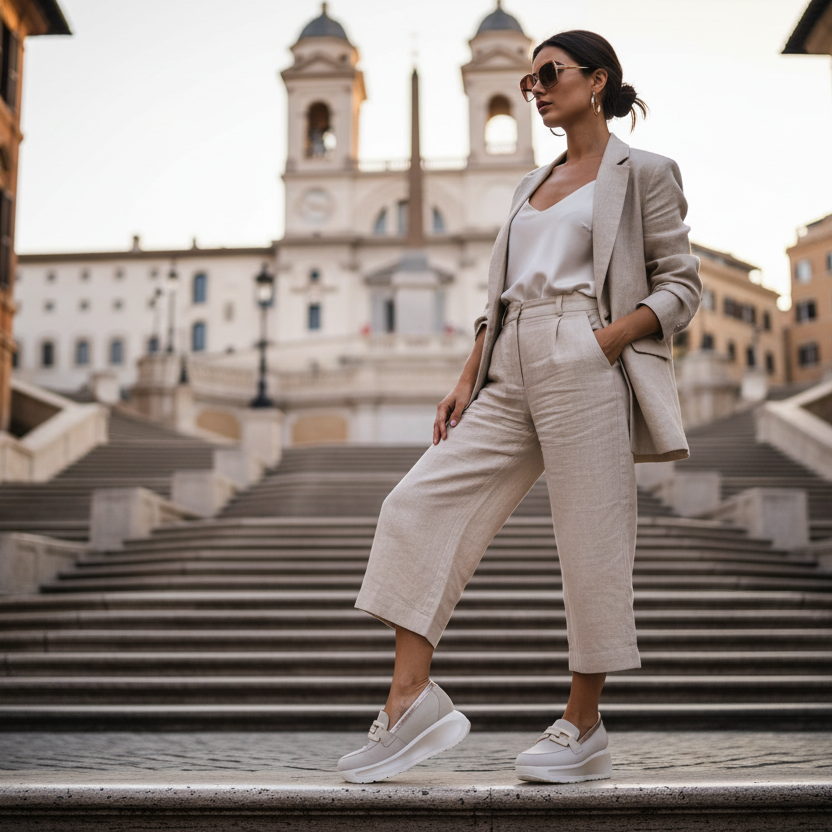 Mocassino Callaghan Nabuk - Piazza di Spagna Roma pantalone corto