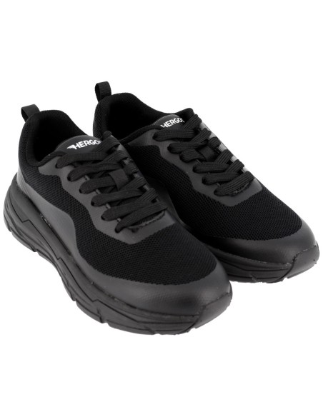 Sneakers Hergos nere con lacci, vista del paio