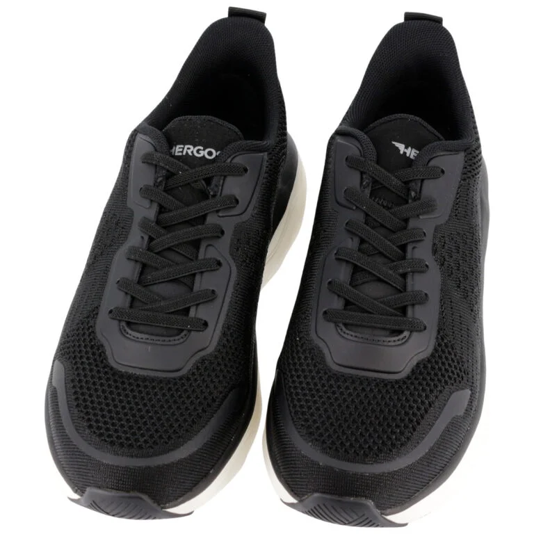 Hergos H3840 – Sneaker Comfort Ultraleggera con Plantare Estraibile | Nero