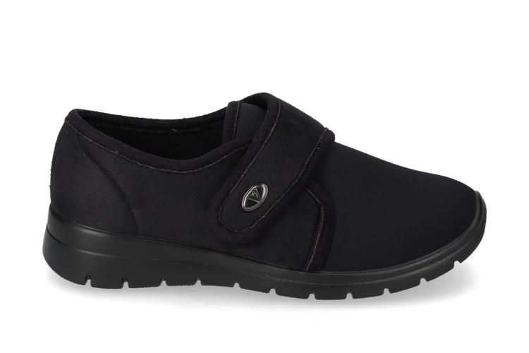 Scarpa pantofola donna Valleverde 25362 nera, vista laterale