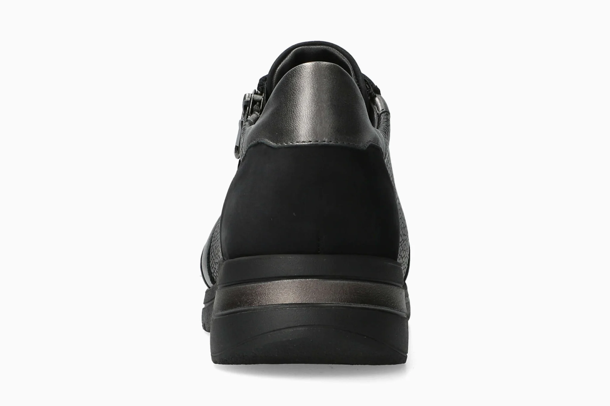 Sneaker donna Mobils by Mephisto Millena nera con dettaglio metallizzato, vista posteriore