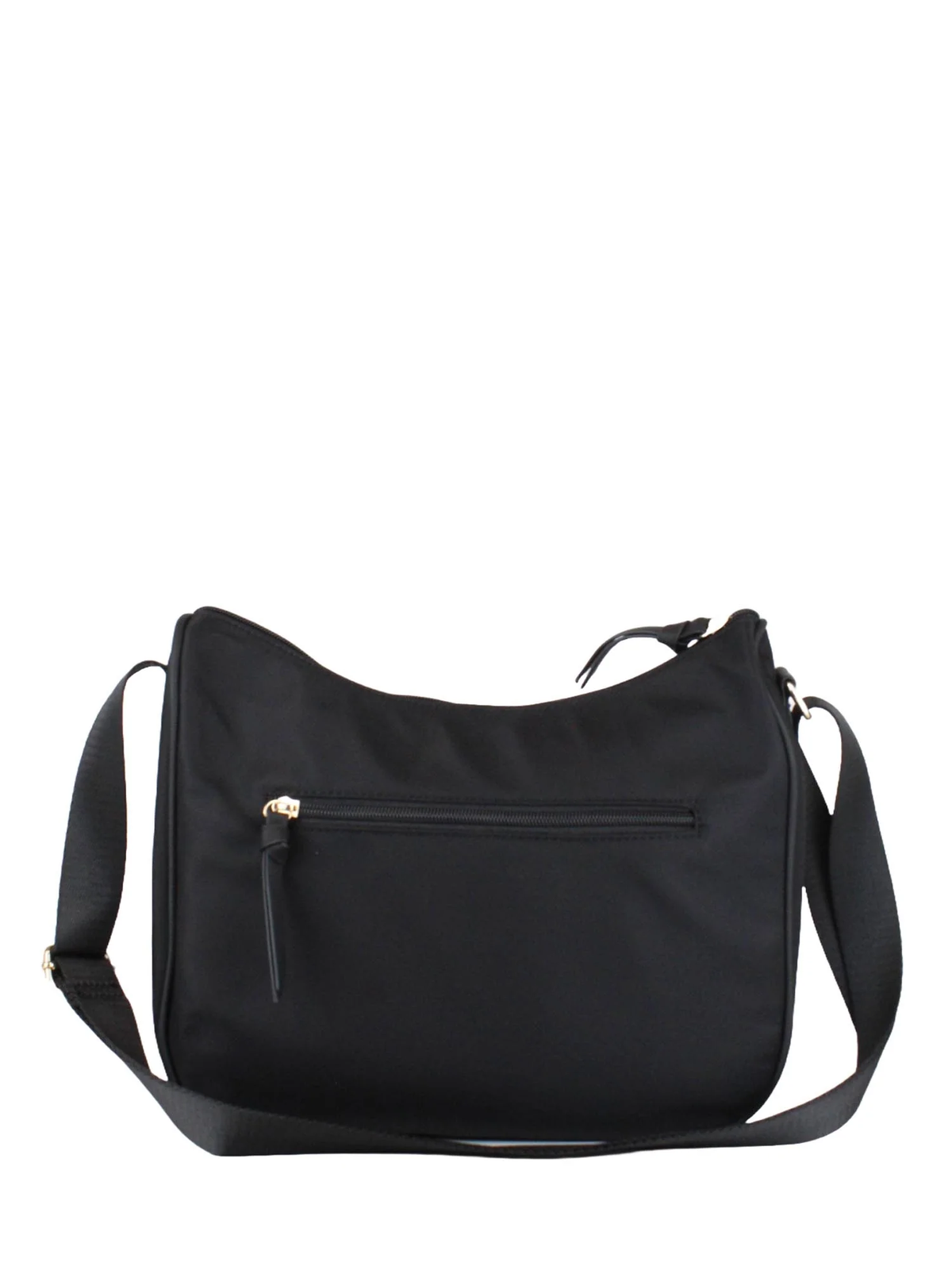 Borsa a spalla Valleverde 96660 nera, vista posteriore con tasca zip