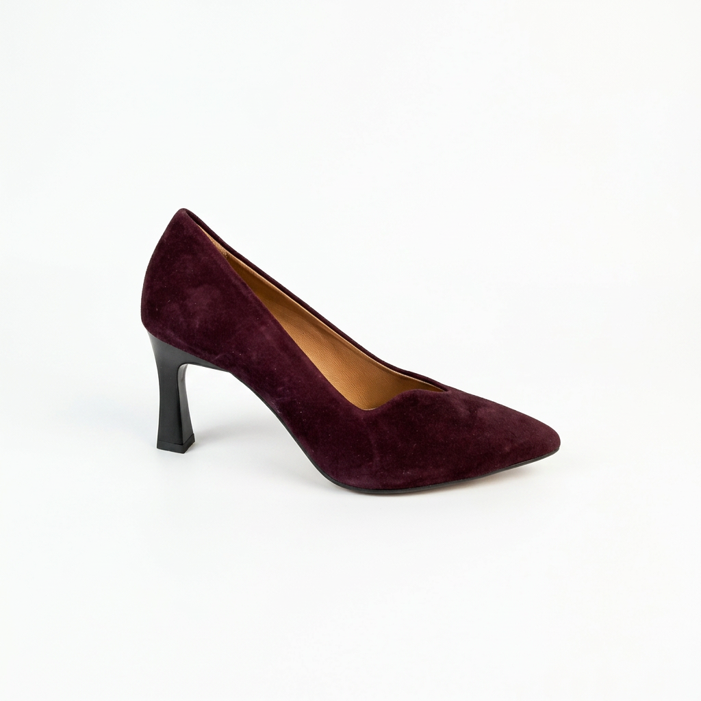 Décolleté Melluso D5210 in camoscio bordeaux, vista a tre quarti