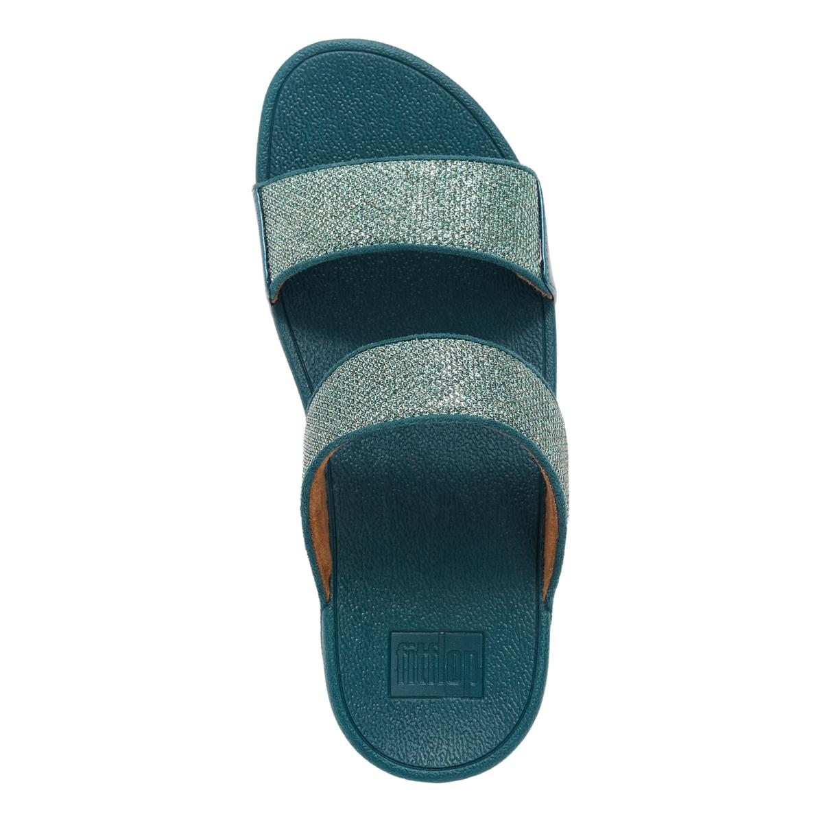 Sandali Donna FitFlop Lulu ShimmerGlitz Slide Sandal - Deep Teal