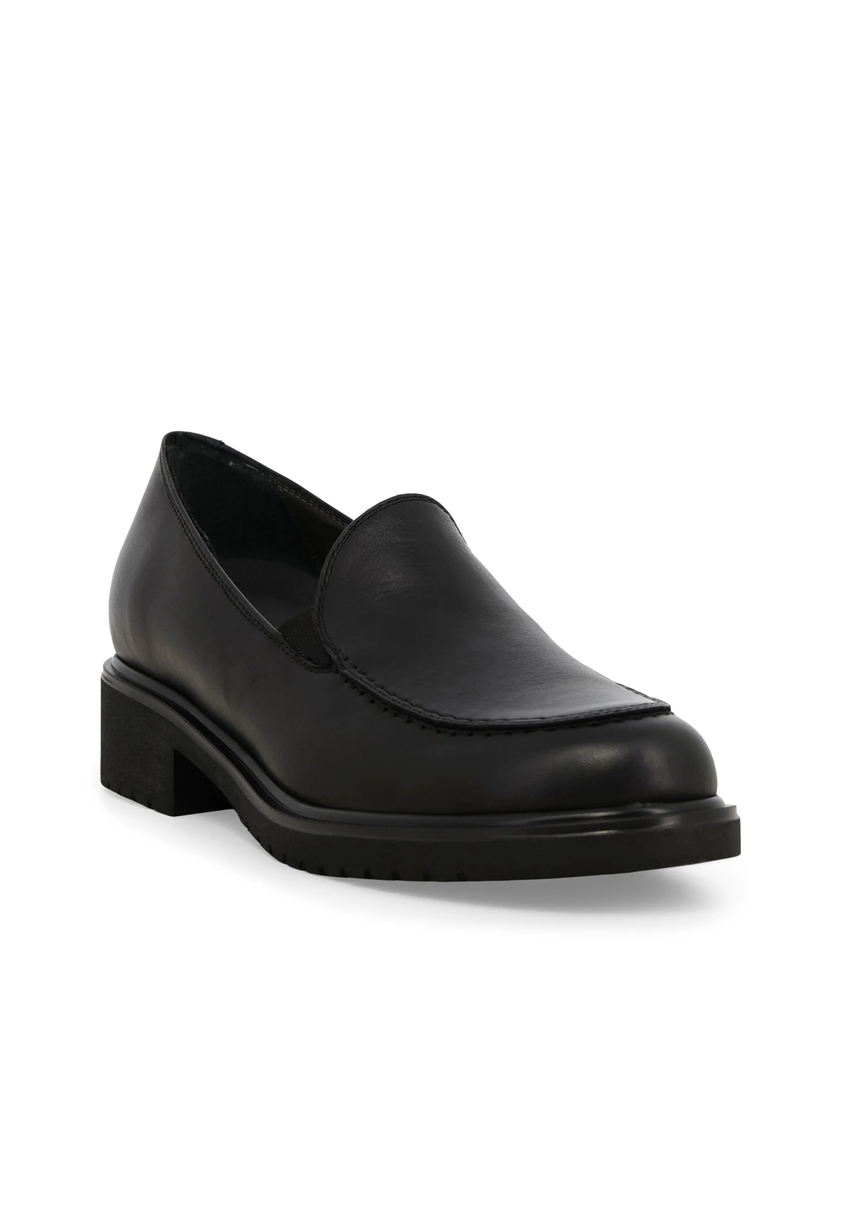 Mocassino Melluso R35525 in pelle nera, dettaglio cucitura mocassino