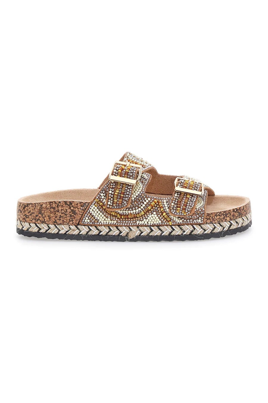 Renato Balestra - Ciabatta Donna Doppia Fascia Decorata Cammello