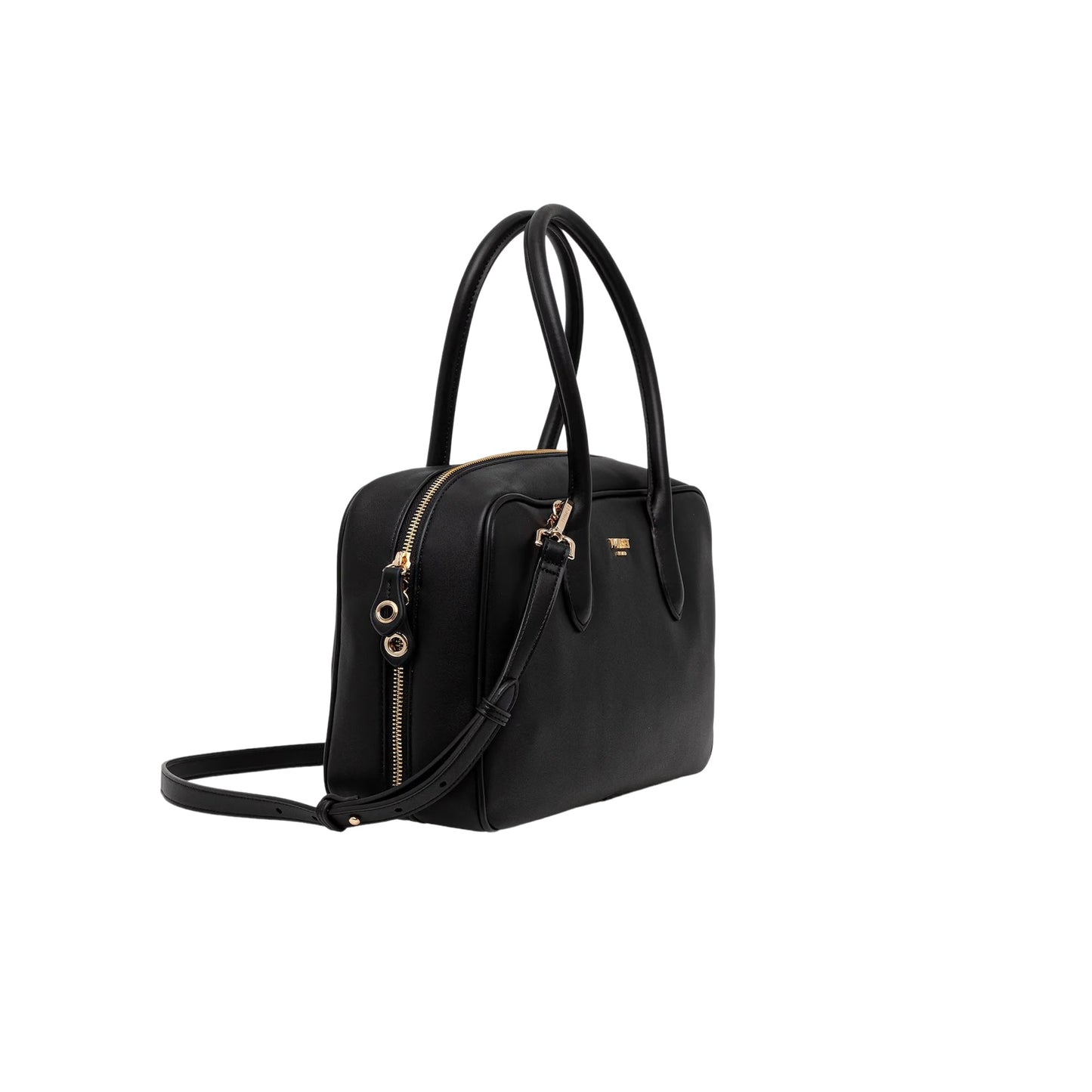 TWINSET Borsa Donna a Mano Bauletto Nero con Tracolla Regolabile