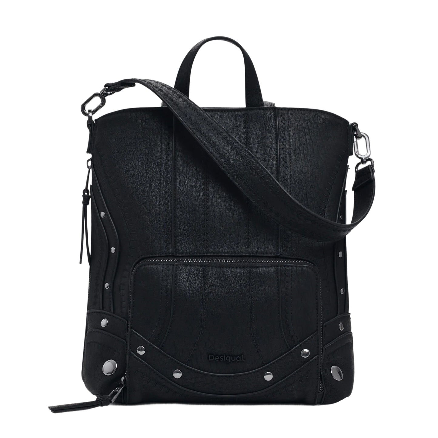 DESIGUAL Zaino Donna Nero Embro Patch Pretoria Mini