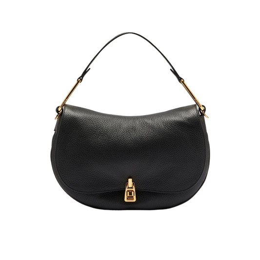 COCCINELLE Borsa Donna a Mano con Tracolla Nera, In Vera Pelle, Magie Soft Medium