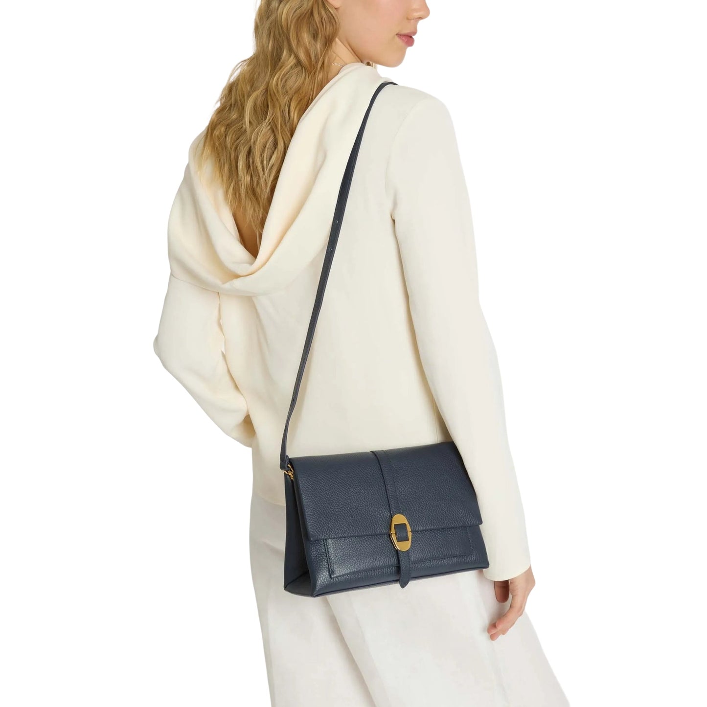 COCCINELLE Borsa Donna Marrone con Tracolla Regolabile, In Vera Pelle, Dorian Small