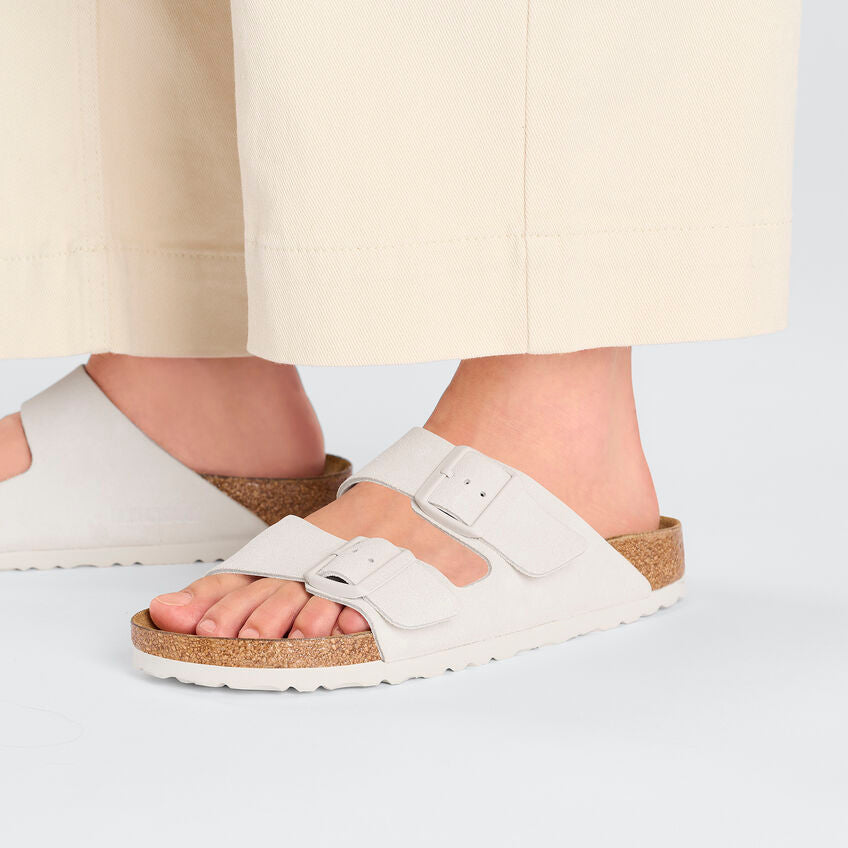 Birkenstock Arizona Pelle Bianca Pianta Stretta