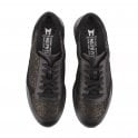 Mephisto Mendy Ceylan – Sneaker donna in pelle nera e oro con plantare estraibile