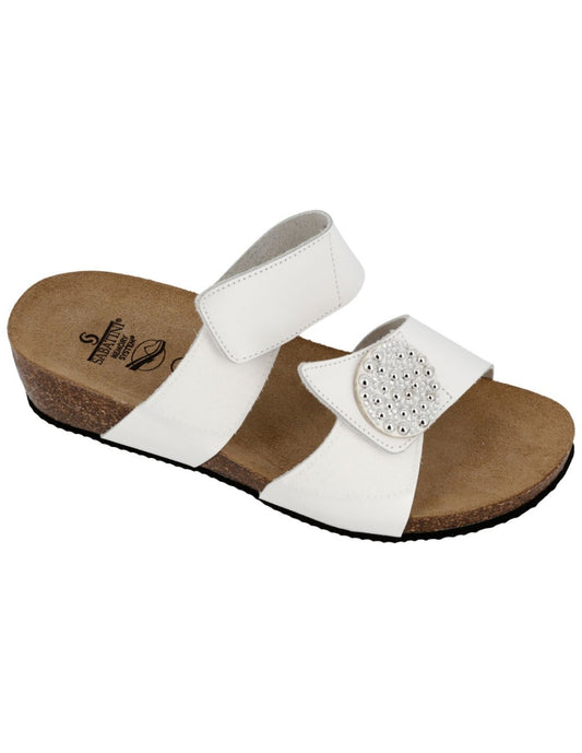 S6052 - Sandalo gioiello con suola memory - Nappa Bianco