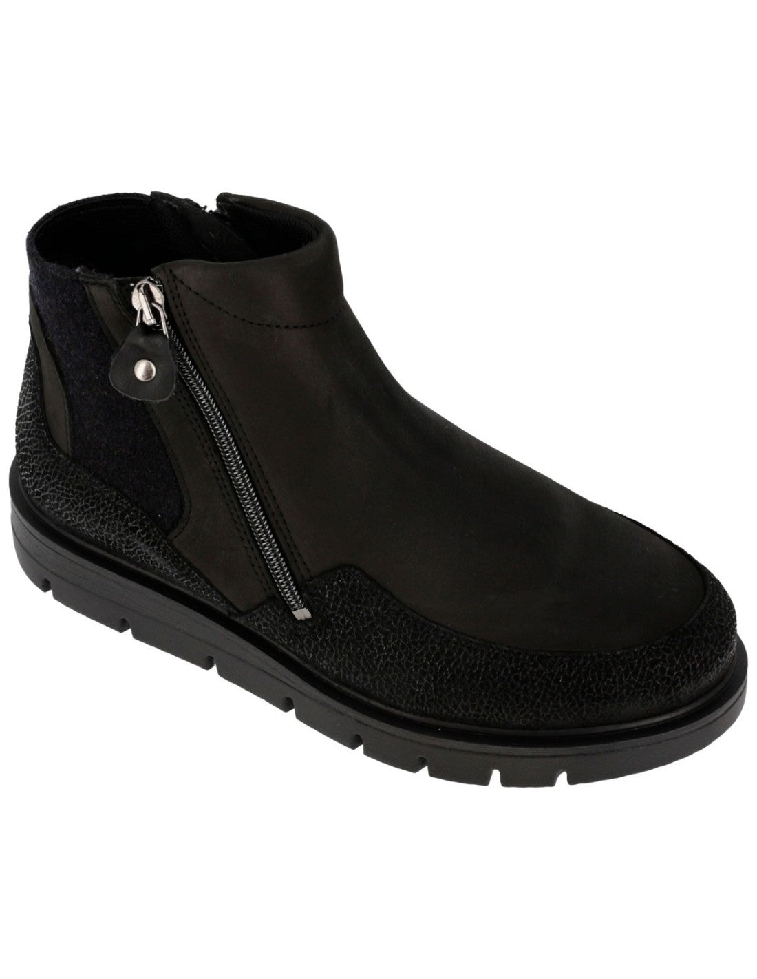 Stivaletti donna neri in pelle con doppia zip – Sabatini S9724