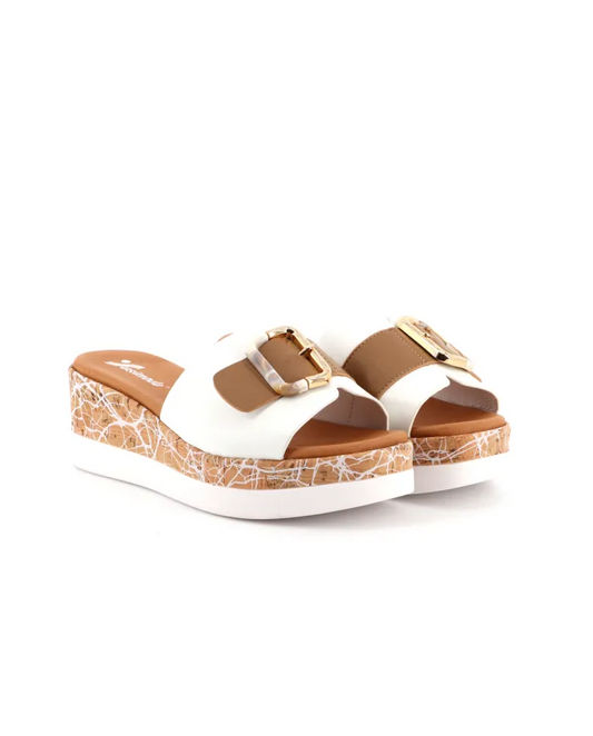 Susimoda zoccoli donna  in pelle, zeppa e accessorio 1434